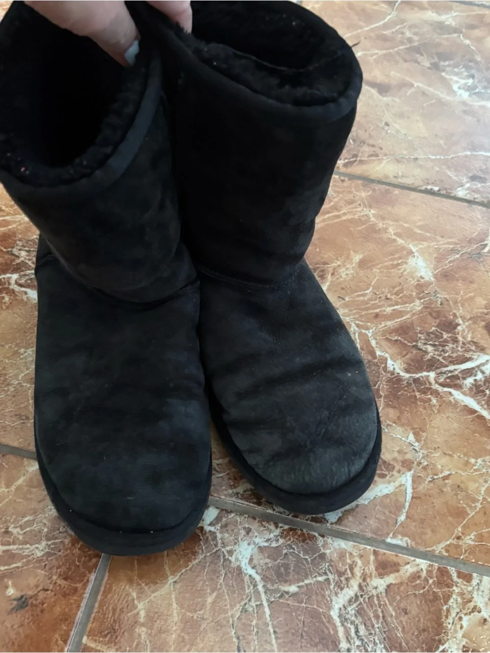 UGG Women's Black Short Suede Boots